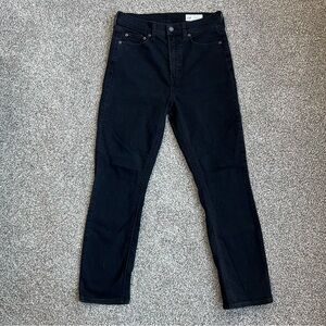 Gap‎ Black Vintage High Rise Straight Leg Jeans, Size 10